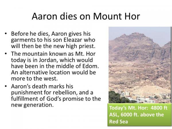 Aaron died on Mount Hor 