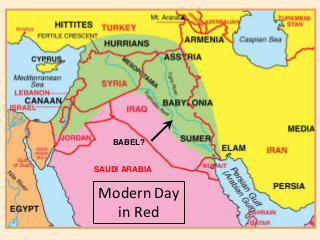 Location of Babel by current Middle East borders 