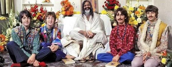 The Beatles with their Hindu “guru,” Maharishi Mahesh Yogi.The band claimed to have created 48 songs in this phase!