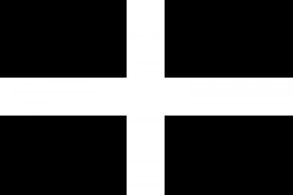 The flag has been called the banner of St. Perran and the Standard of Cornwall. The legend goes that the black symbolizes the black ore and the white the bright silver color of molten tin that St. Perran witnessed being smelted.