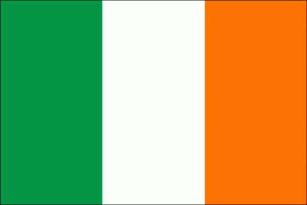 The Tri-color of Ireland is Green, White and Orange: The green for the country itself and the Irish people; the Orange standing for the Protestant followers of William of Orange.