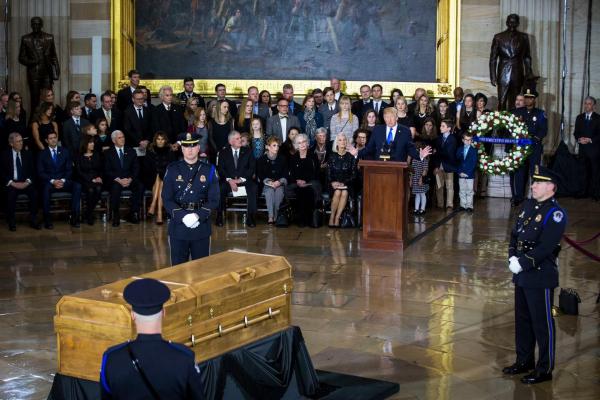 Billy Graham’s body lay in honor in the Capitol Rotunda.