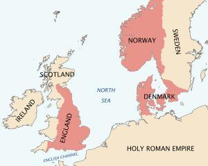 Map of western Europe in the later part of 1000 AD.