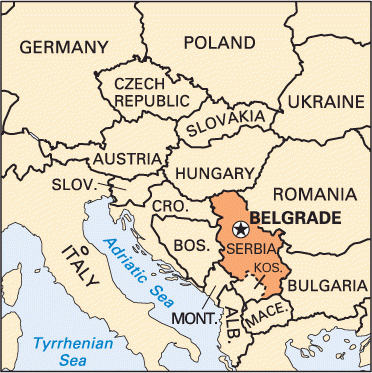 Map of Belgrade, Serbia (Yugoslavia)