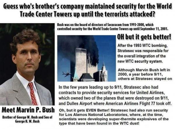History of Marvin P. Bush's connection with 9-11 terrorism.