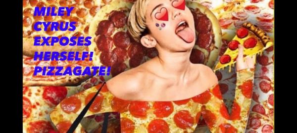 Miley Cyrus, former child star now grown up into a very goofy satanic leader, is obsessed with Pizza.