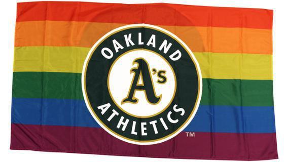 The Oakland Athletics gave away this Pride flag.