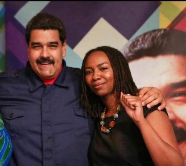 Opal Tometi with the communist Venezuelan dictator