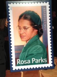 Postage stamp of Rosa Parks.