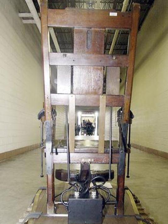 The original electric chair, dubbed "Old Sparky," from the Columbus Penitentiary