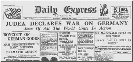 The London Daily Express, Front Page Story, 3/24/1933