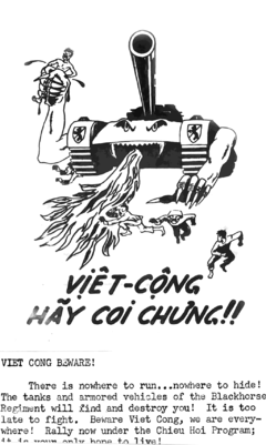 An example of a flyer that was designed by American soldiers In Vietnam