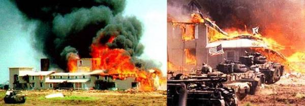In 1993, Hillary Clinton gave Janet Reno her blessings to incinerate 19 little children at Waco.