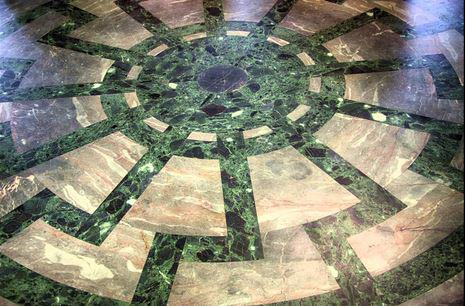 The green mosaic “sun wheel” (12 points) in the floor of the Wewelsburg castle is in fact a representation of Christ  (John 8:12) and His Disciples in The Last Supper! The sun represents the Holy Scriptures, the Gospels (Malachi 4:2), “sun of righteousness”, symbolic of Christ.