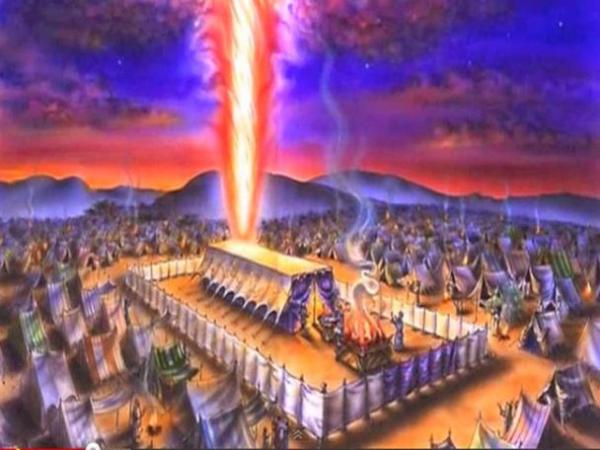 Israel's wilderness encampment with the pillar of fire. For forty years the Israelites traveled with either the cloud or the flame leading them.