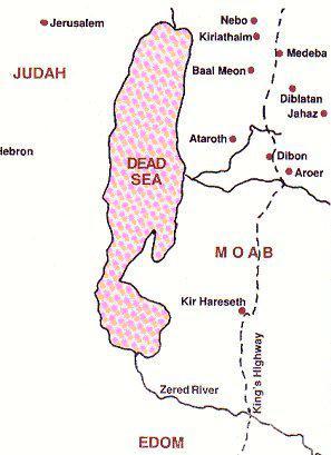 Map of Israel's journey along Kings Highway