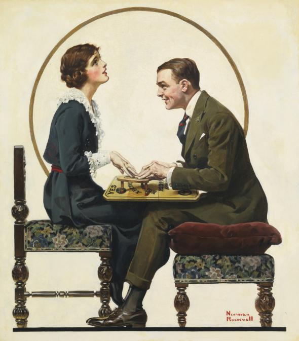 The Ouija board was so common that classic American illustrator Norman Rockwell illustrated a man and woman using one for the cover of a 1920 issue of the Saturday Evening Post.
