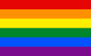 Six-color version popular since 1979. Indigo was changed to royal blue, while the Pink and Turquoise had been eliminated. So, thankfully, the Pride flag is different than the rainbow that is in the sky. 
