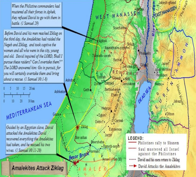 Battles of David with Amelekites and Saul with Philistines - Amelekites