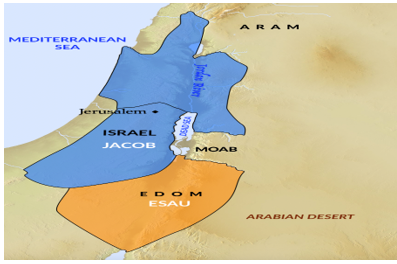 Map of Israel's and Edom's territories