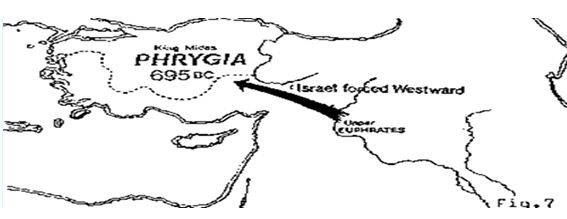 some of the Ten Tribes of Israel escaped from Assyrian control via the upper Euphrates valleys. Later they became notorious in Asia Minor when they overthrew King Midas of Phrygia.