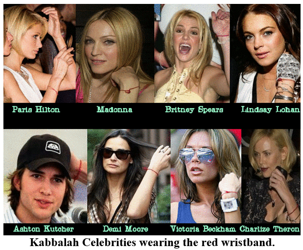 Kabbalah celebrities wearing red wristband