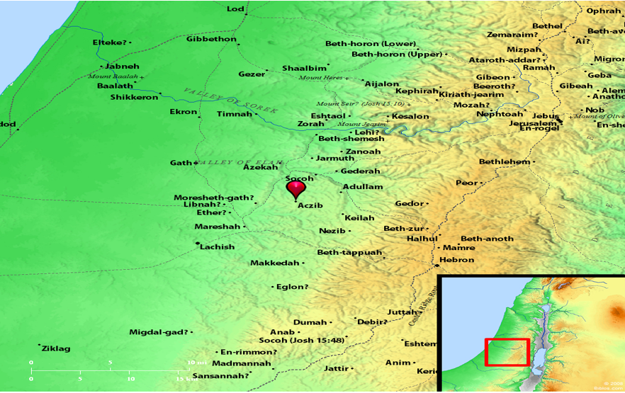 Map  showing Aczib