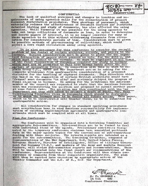Official Document of Frankfort Documents Conference Chairman