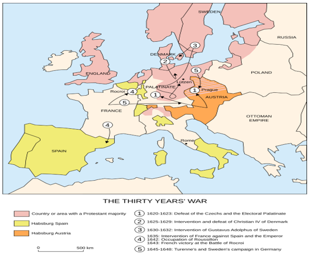 Map of The Thirty Years War