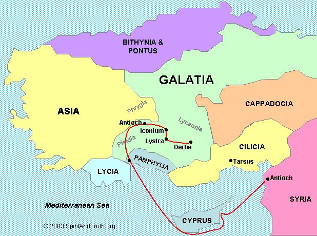 First half of Paul’s first missionary journey