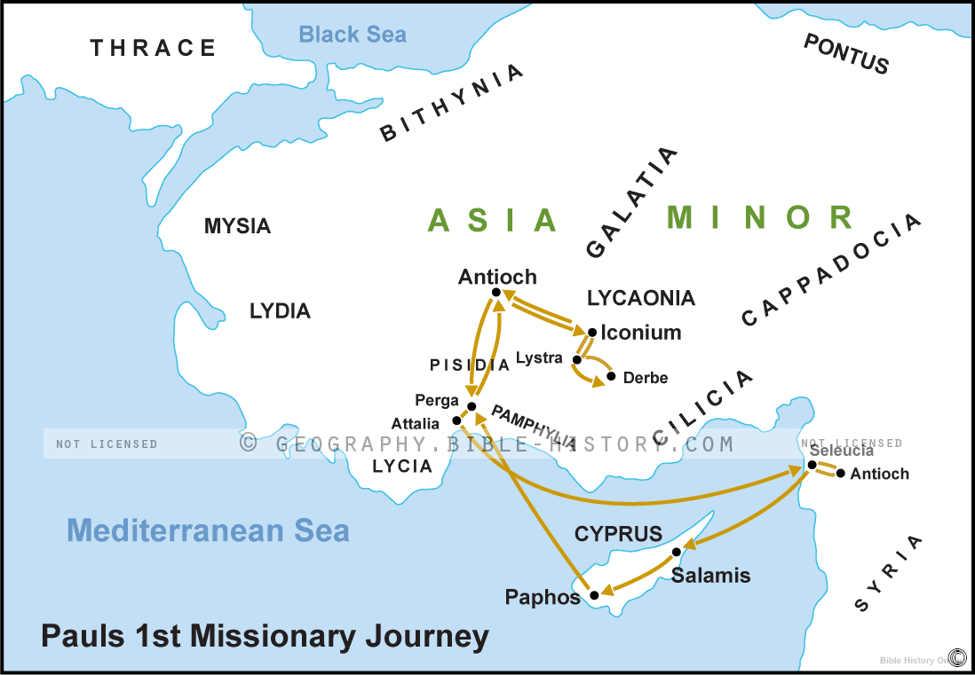 Paul's first missionary journey in Asia Minor