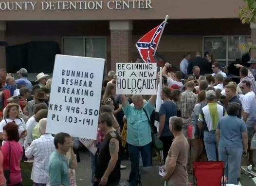 Some signs at the Kim Davis rally Sept 8, 2015