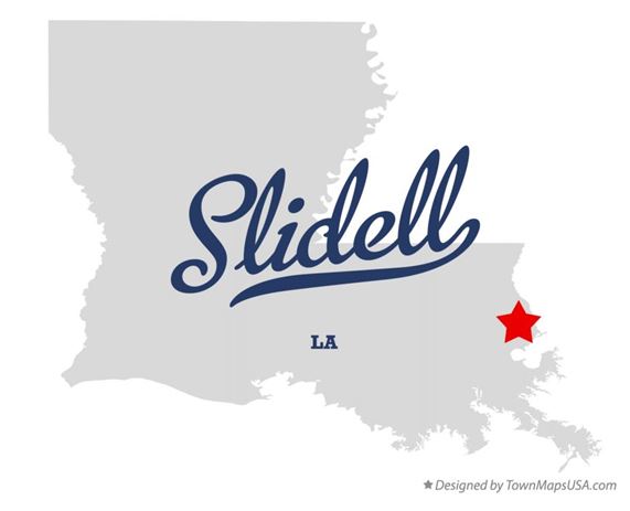 Map showing location of Slidell Louisiana