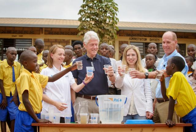 Bill and Chelsea Clinton in Rwanda