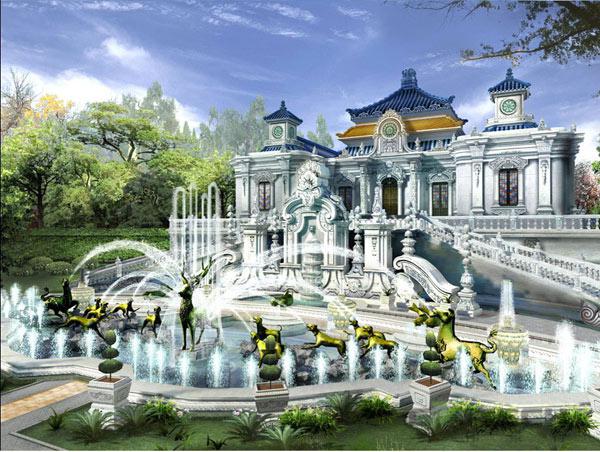 An artist's impression of the new replica of Beijing's Old Summer Palace.