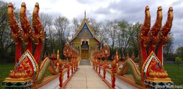 A Buddhist temple in America, built by Laotians.