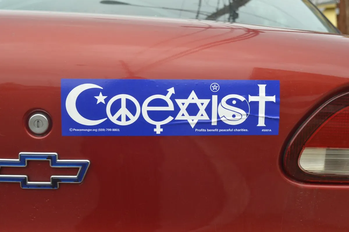 Coexist bumper sticker