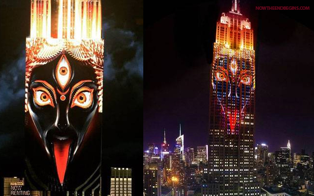 The fierce portrait of Kali, the goddess of Death and Destruction that “Illuminated” New York City on the Empire State Building in April 2015