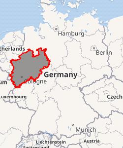 Map of North Rhine - Westphalia. 