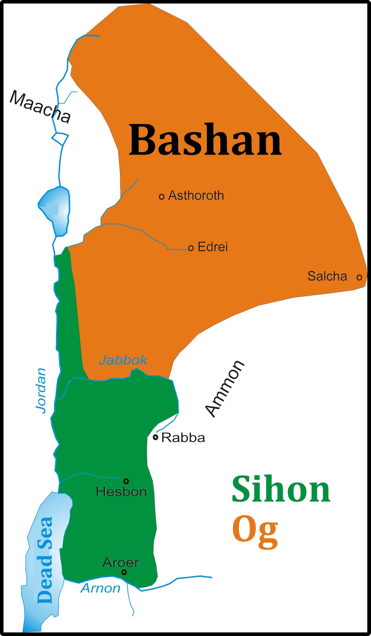 Map of Sihon and Og | The Fellowship of God's Covenant People