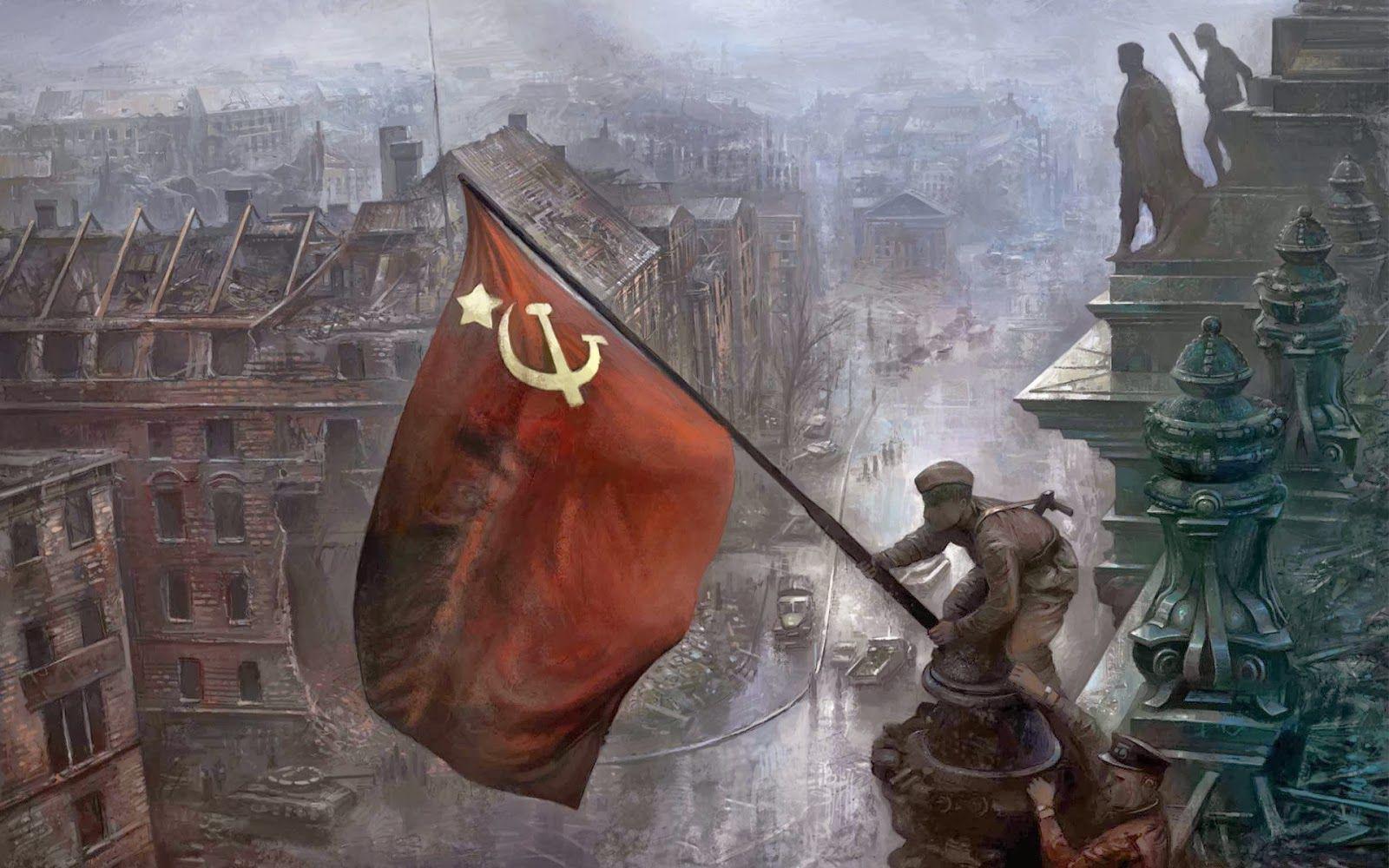 German forces in Berlin surrendered the city to the Soviet troops on May 2, 1945. The Soviet flag was placed on the roof of the Reichstag.