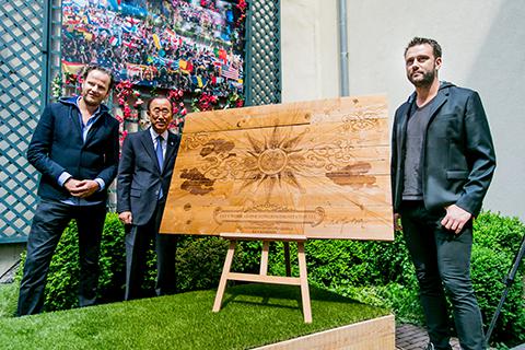 The United Nations gave to Tomorrowland this wooden plaque that has been put up on the One-World Bridge.  It says, “Let’s work as one towards dignity for all.”  This is the message of Lucifer, not the God of the Bible.