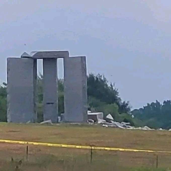 The Guidestones were partially destroyed by an explosion.