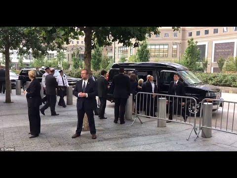 Hillary, who the Democrats said is in almost perfect health, came down with pneumonia and was literally dragged into the security van during the 2016 9/11 ceremony.