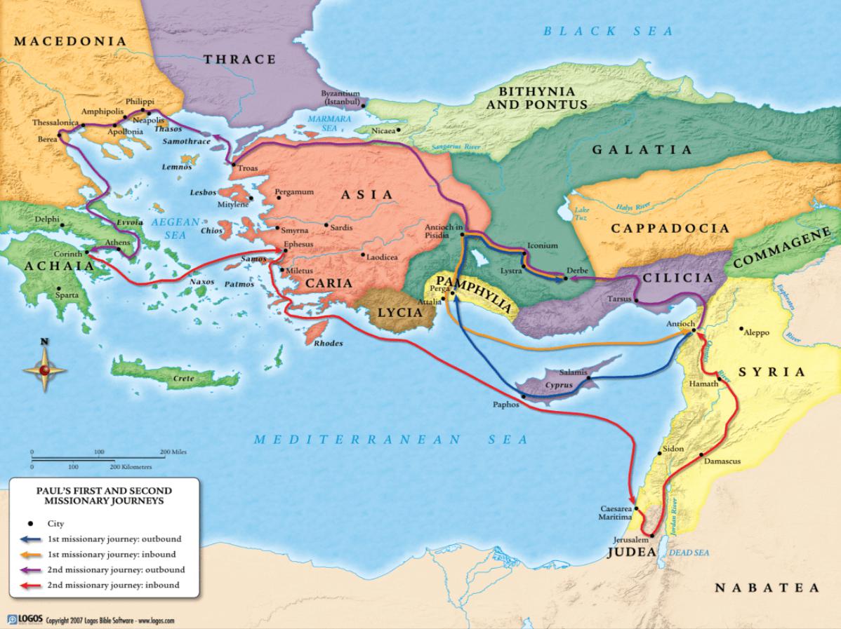 Apostle Paul's first and second journeys