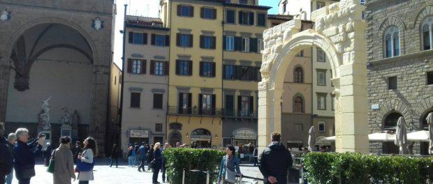 The Arch of Baal on display in Florence, Italy on March 28, 2018