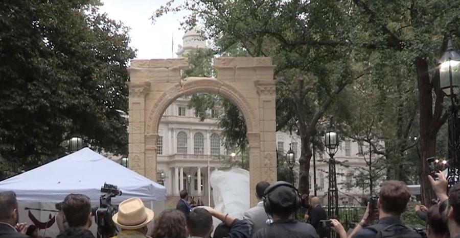 The Arch of Baal – also known as the Arch of Palmyra, Syria – was reconstructed at the Capitol Mall in Washington, DC and displayed during the time of the Kavanaugh hearing, allowing spectators to marvel in the pagan false god of power, fertility and child sacrifice worshiped by the apostate Queen Jezebel of the Bible and ancient Phoenicians and Canaanites.