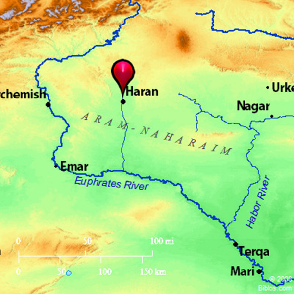 Map showing where Jacob found his wives in ancient days.