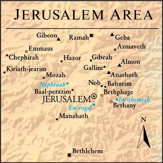 Map of the Jerusalem area