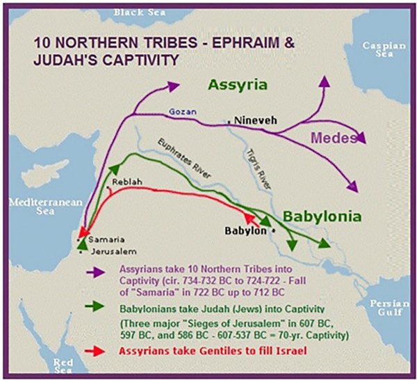 The House of Israel and twenty-two cities of the House of Judah were taken captive by the Assyrians. 